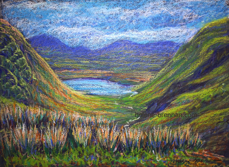 Annascaul Lake 8 Painting: Oil pastel on paper