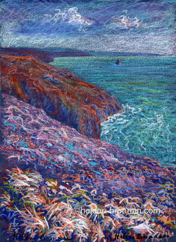 Marloes Peninsula Coast 3 Painting:: Oil Pastel