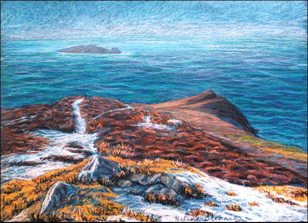 Inis Tuaisceart from Cruach Mharhain Painting:: Oil Pastel