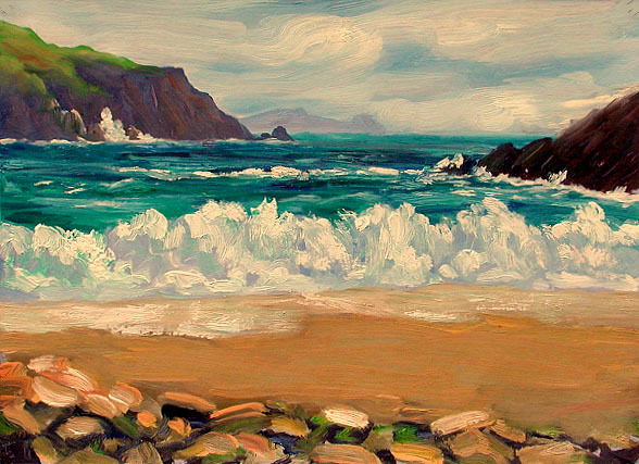 Oil Painting of Clogher Beach Painting: Oil Painting