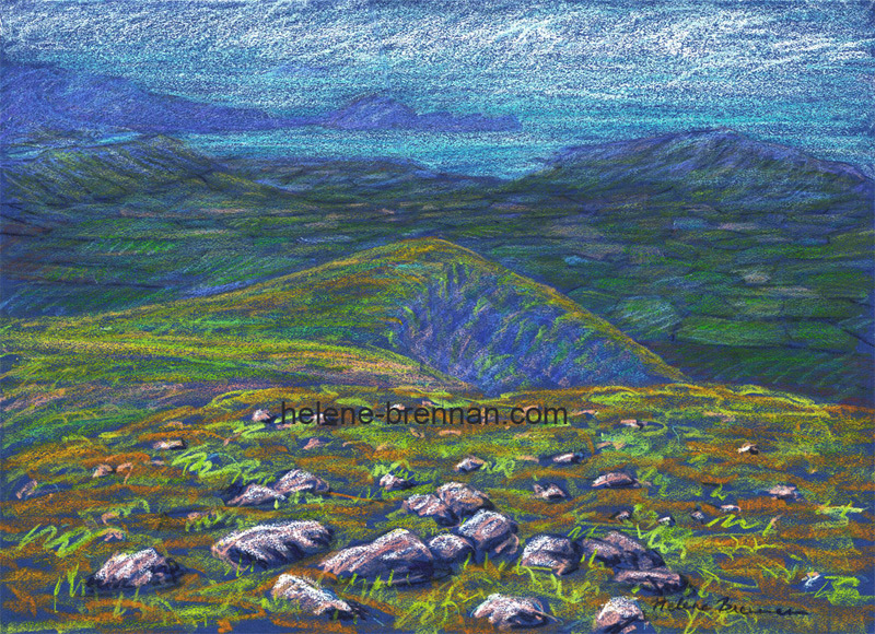 View from Mount Brandon Painting:: Oil Pastel