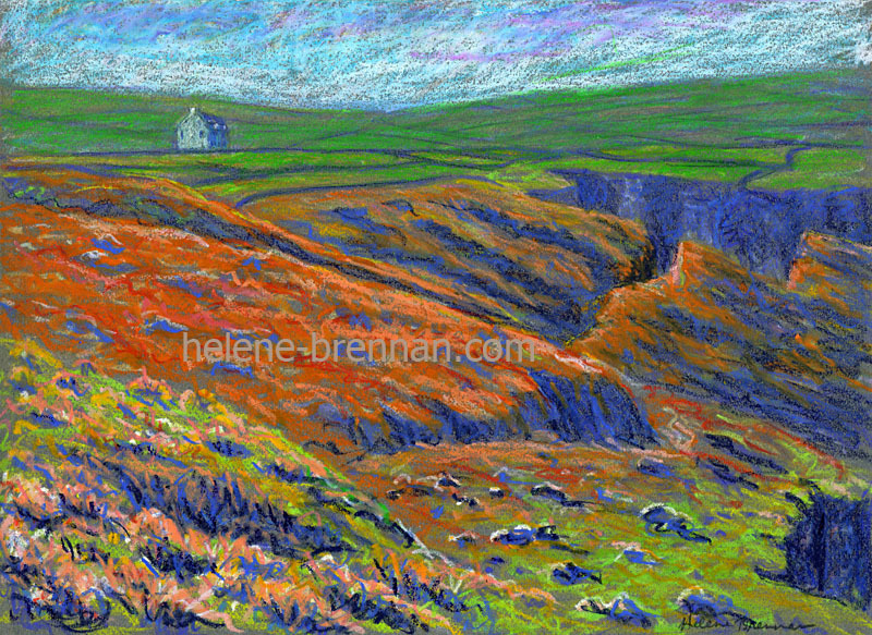 Coastal Landscape Painting:: Oil Pastel