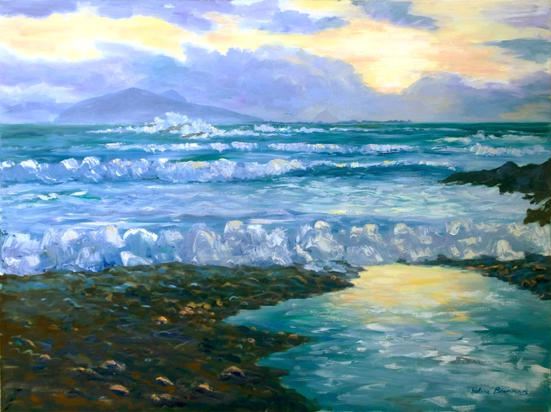 Blasket Islands from Béal Átha, Dún Chaoin Oil on Canvas