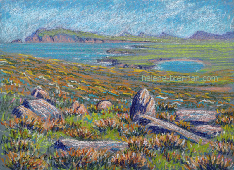 Sybil Head and Clogher Beach Oil pastel
