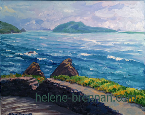 Great Blasket Island from Dunquin Painting: Oil on board