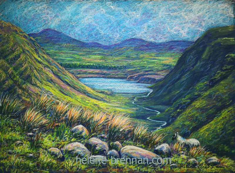 Annascaul Lake 2 Painting:: Oil Pastel