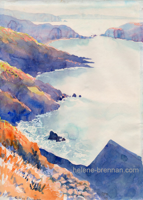 South Wales Coast Painting: Oil pastel on paper