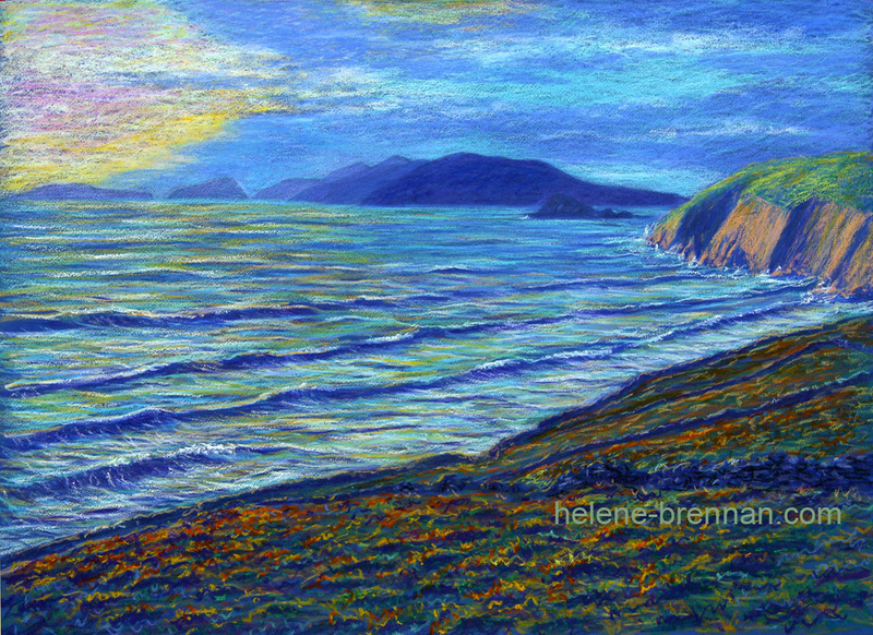 Blasket Islands from Dunquin 01 Painting: Oil pastel on paper
