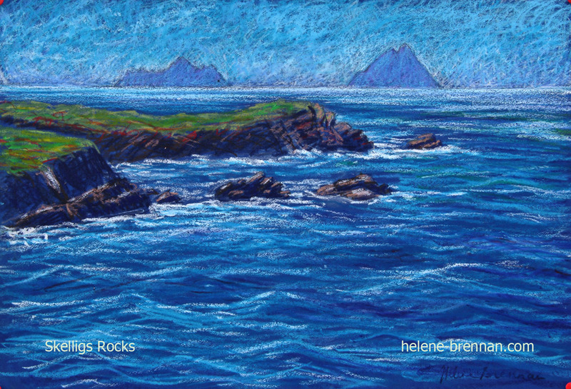Skellig Rocks 13 Painting:: Oil Pastel