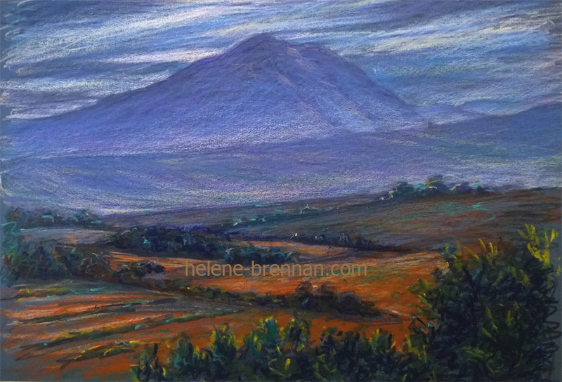 View of Croagh Patrick Painting:: Oil Pastel
