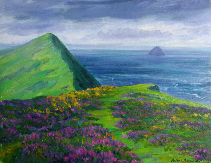On Great Blasket Island, Viewing Tiaracht Oil on Canvas