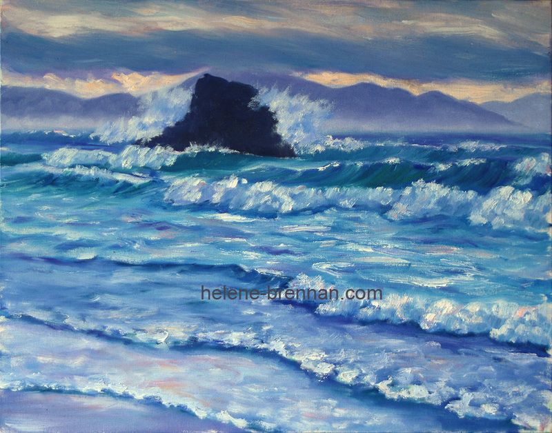 Black Rock, Banna Strand Painting: Oil painting on canvas