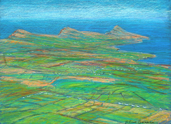 View from Cruach Mharhain Painting:: Oil Pastel