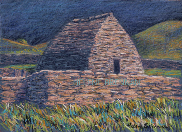 Gallarus Oratory Painting: Oil pastel on paper