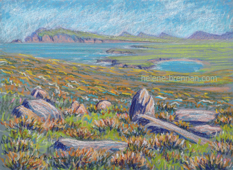 Sybil Head and Clogher Beach Oil pastel