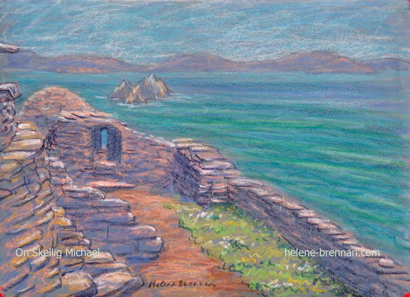 On Skellig Michael 033 Painting:: Oil Pastel