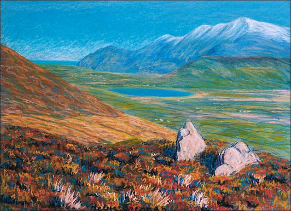 Mt Brandon from Cruach Marhain Oil pastel