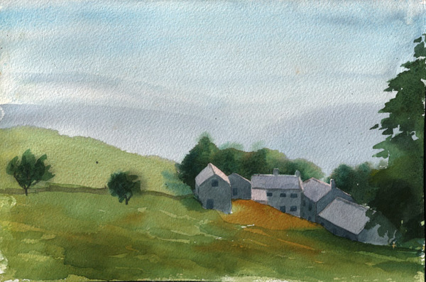 Peak District Farm Watercolour