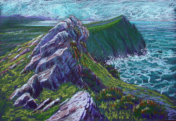 View from Binn Diarmada 2 Oil pastel