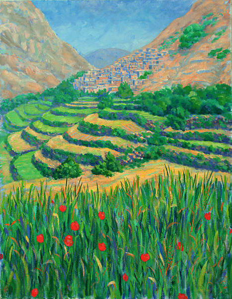 High Atlas Village Oil on Canvas