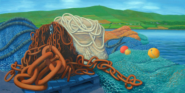 Nets and Chains Mural painting: Acrylic