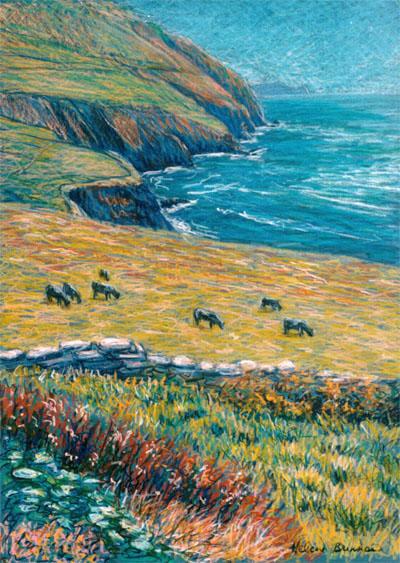 Dunquin Coast Painting:: Oil Pastel