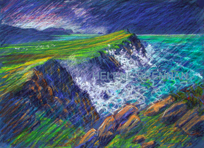 View From Binn Diarmada 1 Painting:: Oil Pastel