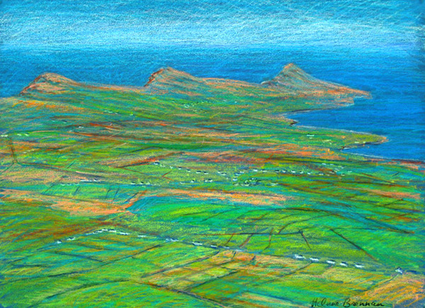 View from Cruach Mharhain Painting:: Oil Pastel