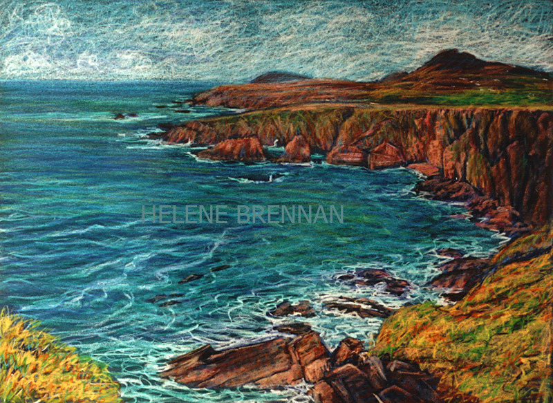 Dunquin Coast 3 Painting:: Oil Pastel