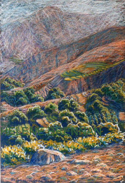Mountain Landscape Painting:: Oil Pastel