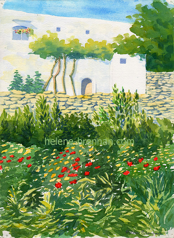 Crete Rural Home Watercolour