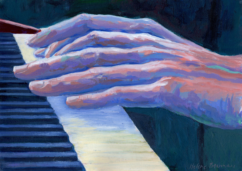 Piano Hands acrylic painting
