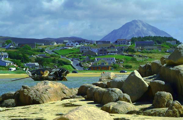 Mt. Errigal and Maheraclogher Beach with Boatwreck Photo
