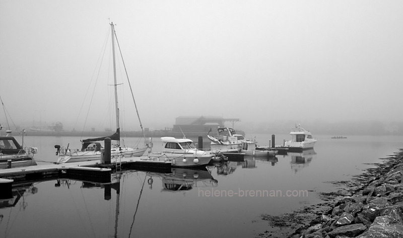 Foggy Day At Dingle Marina Black and White Photo
