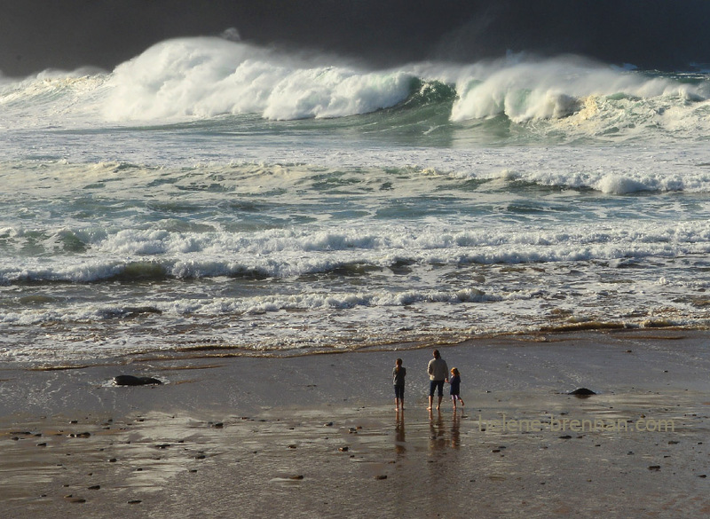 Admiring the waves on Clogher Beach Photo