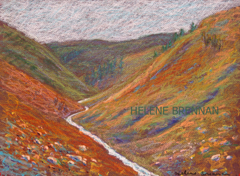 North Wales Valley 053 Painting:: Oil Pastel