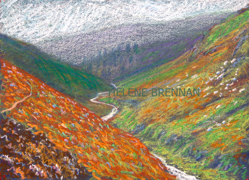 North Wales Valley 054 Painting:: Oil Pastel