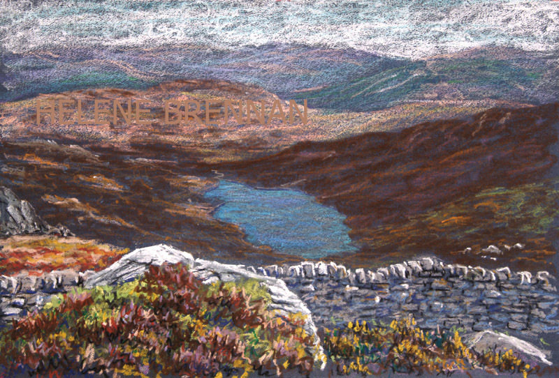 North Wales Lake 019 Painting:: Oil Pastel