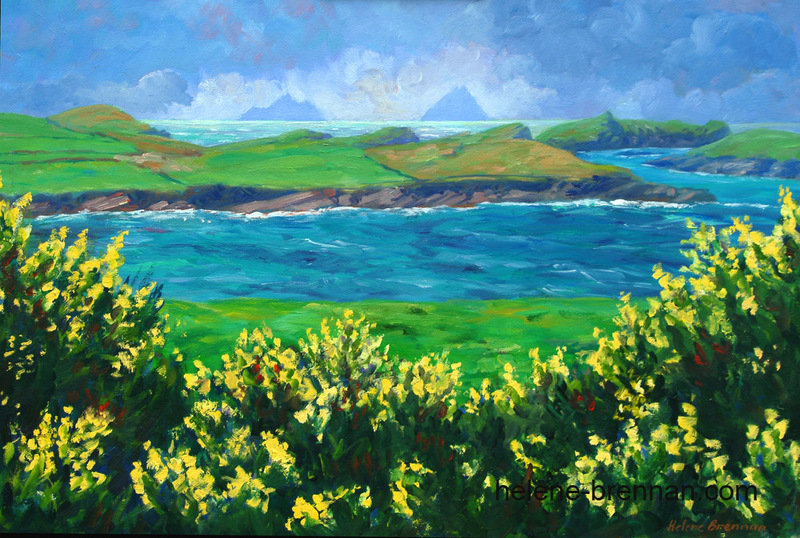 Skellig Rocks from St Finians Bay Oil on Canvas