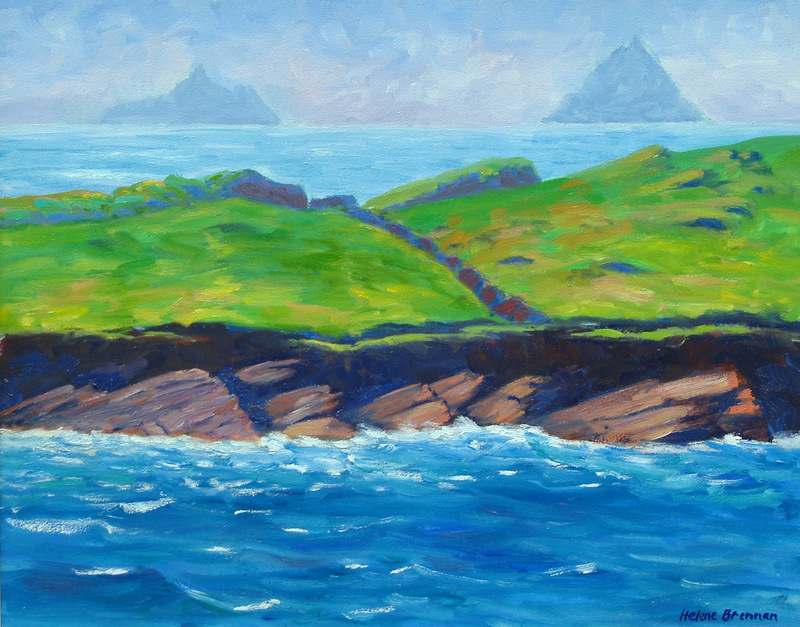 Skellig Rocks from St Finians Bay 2 Oil on Canvas