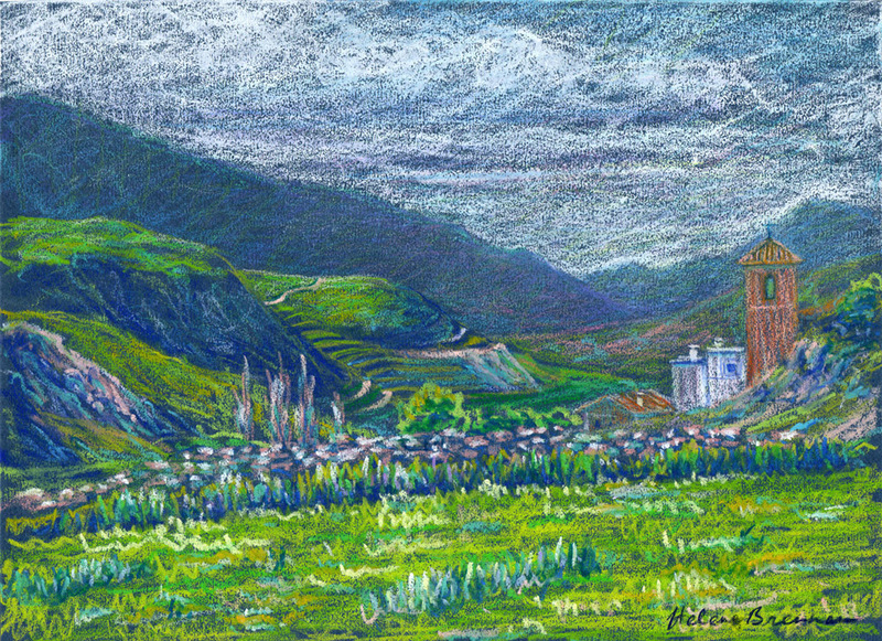 Alpujarras 7 Painting:: Oil Pastel