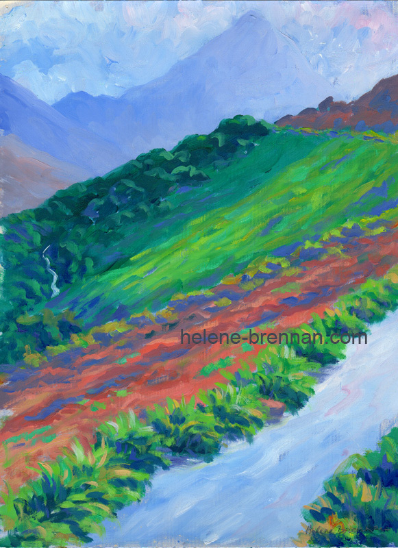 High Atlas Mountain Slopes Painting: Oil Painting