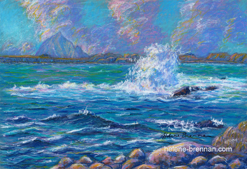 Tiaracht, Blasket Islands Painting:: Oil Pastel