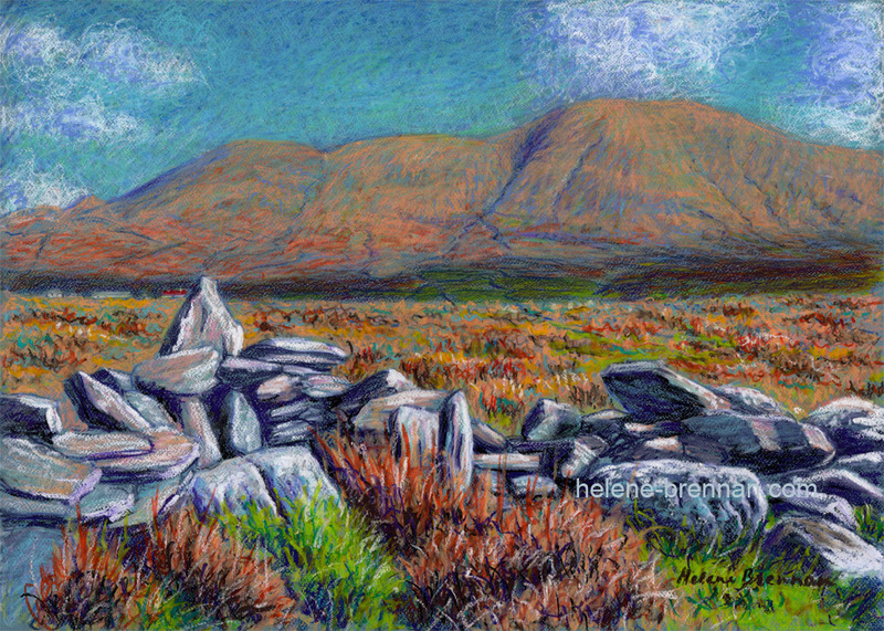Mount Brandon and Ruin Painting:: Oil Pastel