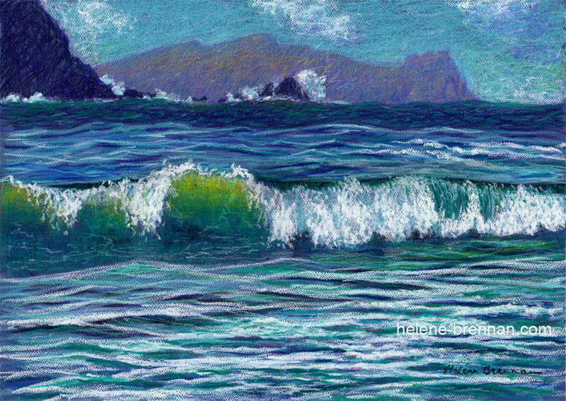 Clogher Beach Painting:: Oil Pastel
