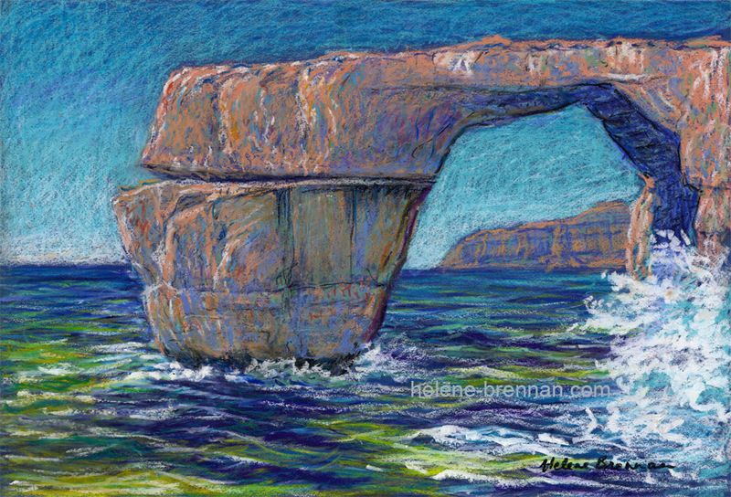 The Azure Window Painting:: Oil Pastel