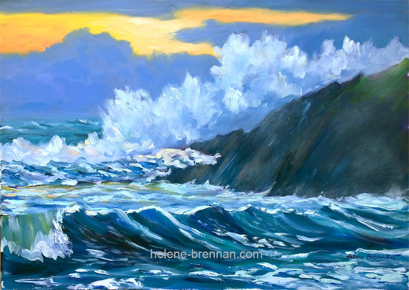 Big Splash at Clogher Beach Painting: Oil painting on canvas