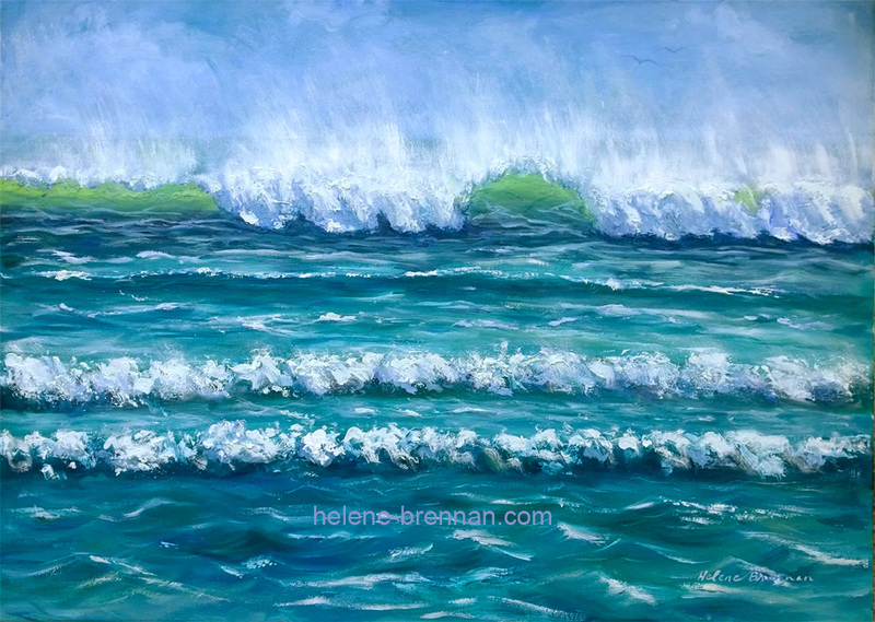 Windy Surf Spray Oil on Canvas