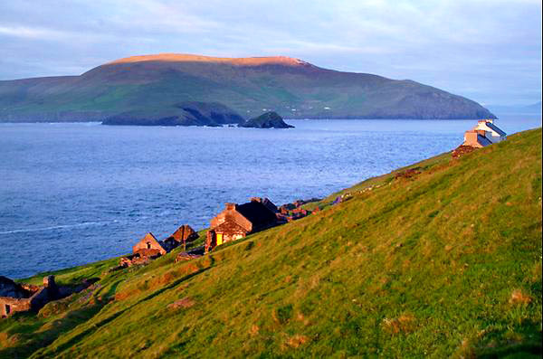 Last Rays of Sun on Great Blasket Island and Mainland Photo