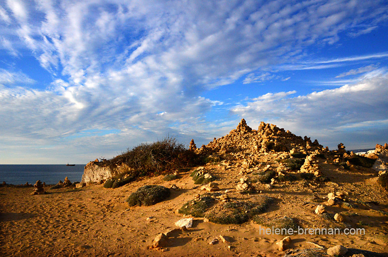 Stone piles and Cirrocumulus sky 1461 Photo